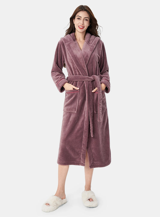 Hooded Fluffy Soft Full-Length Plush Robe