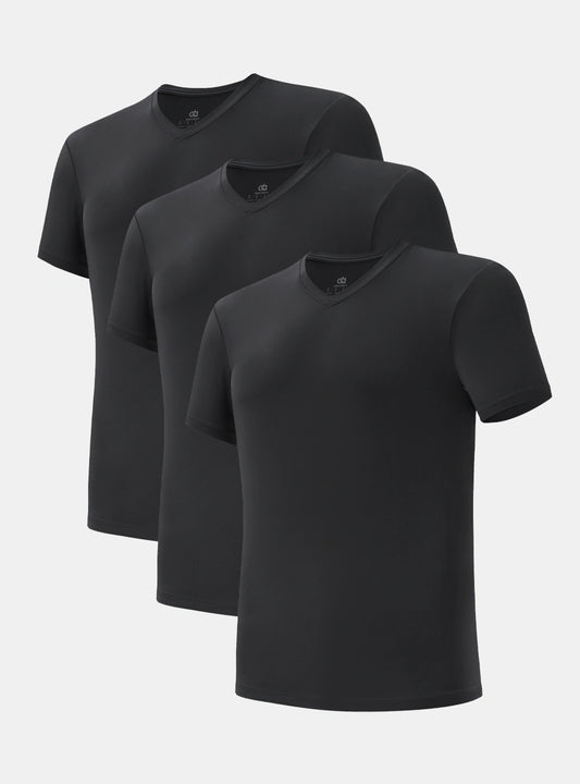Quick Dry Silky-Soft V-Neck Undershirts (3-Pack)