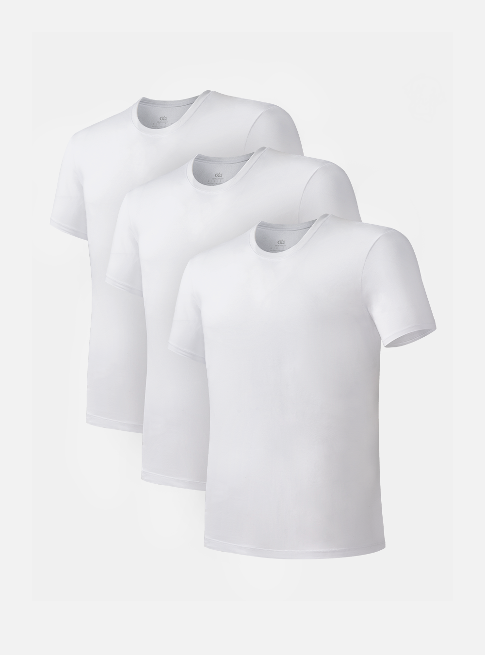 David Archy Packs Cotton Rib Crew Neck basic Undershirts Summer