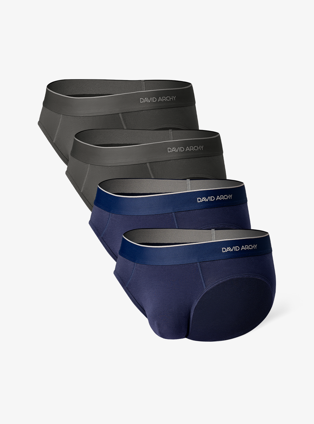 David Archy Underwear DANK08B Men's Rayon Breathable Ultra Soft Comfort  Lightweight Pouch Briefs 