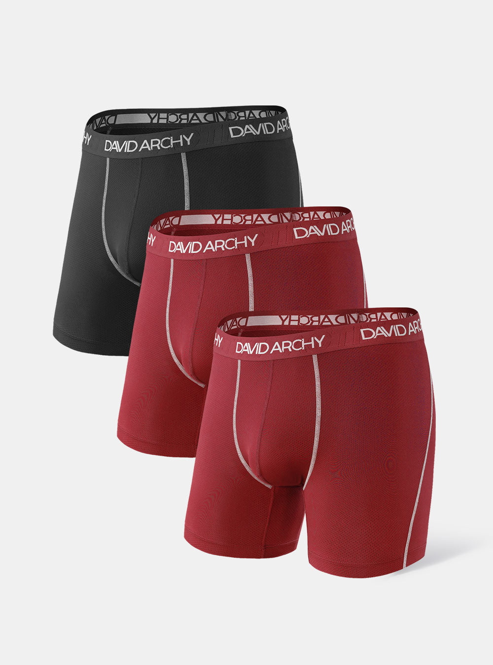 DAVID ARCHY Men's Boxer Briefs Comfy Soft Bamboo Rayon Underwear 3  Pack,Sizes S-XL 