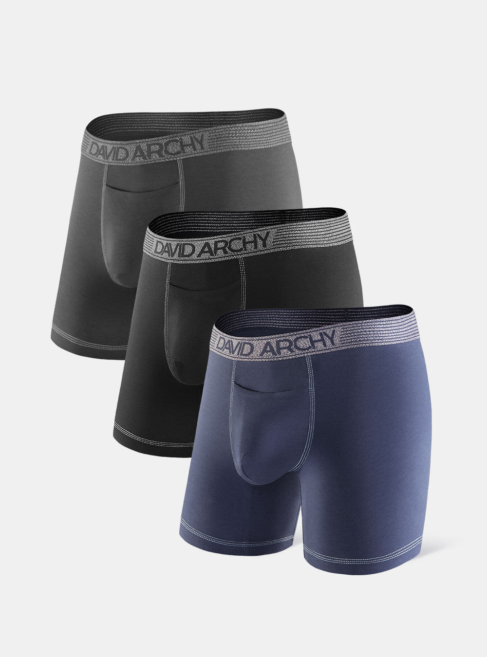 3 Packs Boxer Briefs Quick Dry Sports David Archy Men's Ultra Soft Mesh  Boxer Shorts Underwear