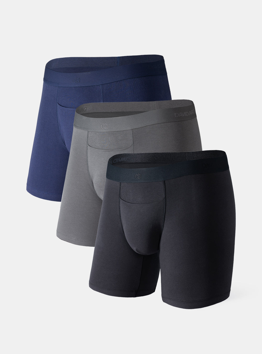  DAVID ARCHY Mens Underwear Solid Quick Dry Boxer Briefs  Active Performance Sports Odor Control Athletic Pouch Underwear