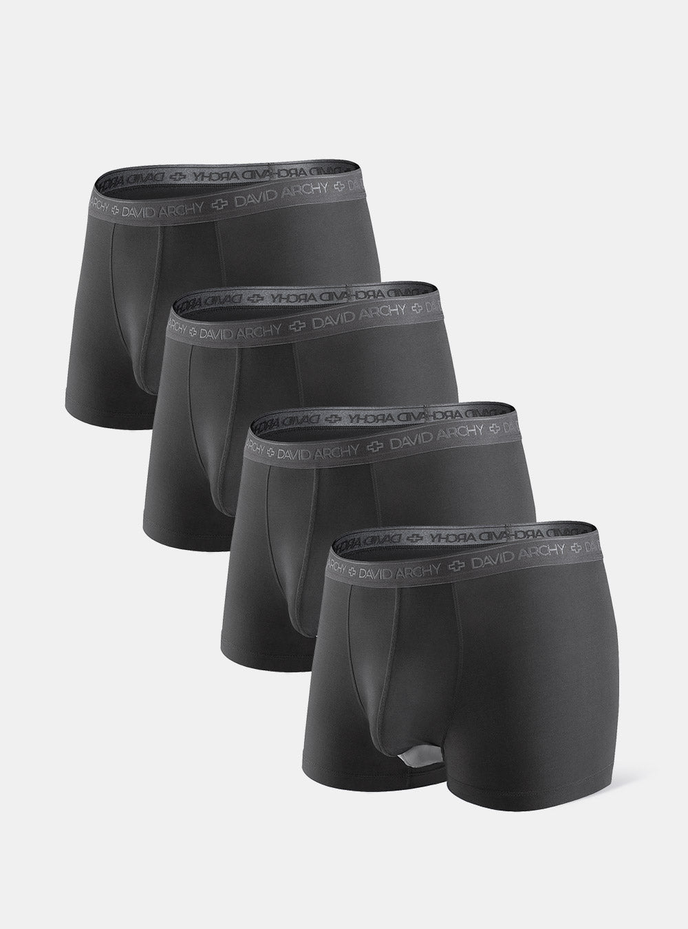 David Archy 4 Packs Trunks Separatec 3D Pouch Micro Modal Dual