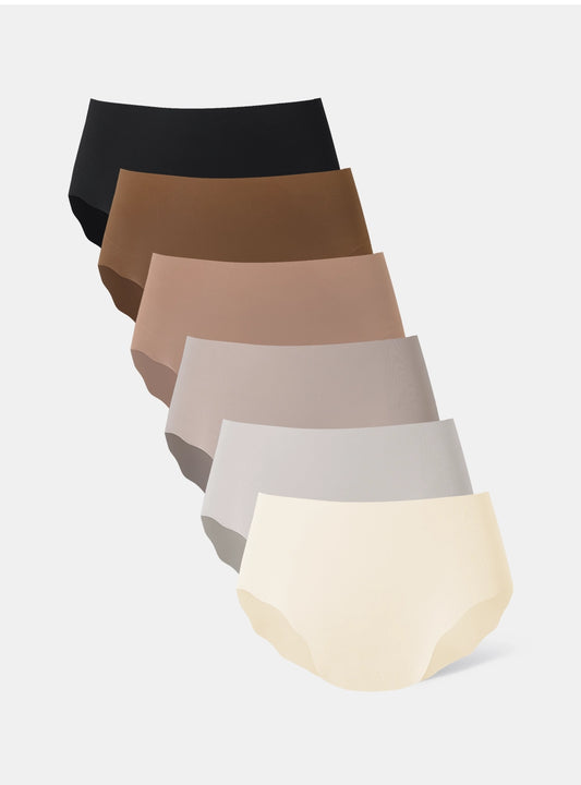Seamless Scalloped Mid-Rise Briefs (6-Pack)