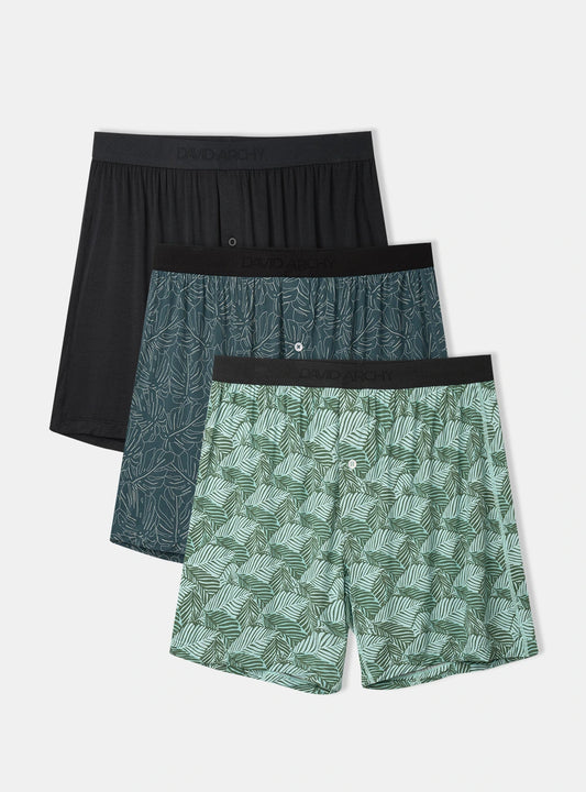 Bamboo Breathable Printed Boxers 6" (3-Pack)