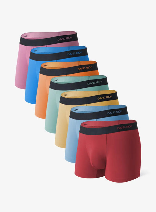 7 Packs Bamboo Rayon Trunks Breathable Pouch