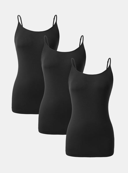 David Archy Women Bamboo Soft Camisoles (3-Pack)