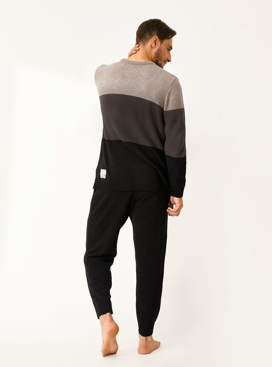 Plush Fleece Crew Neck Pajama Set