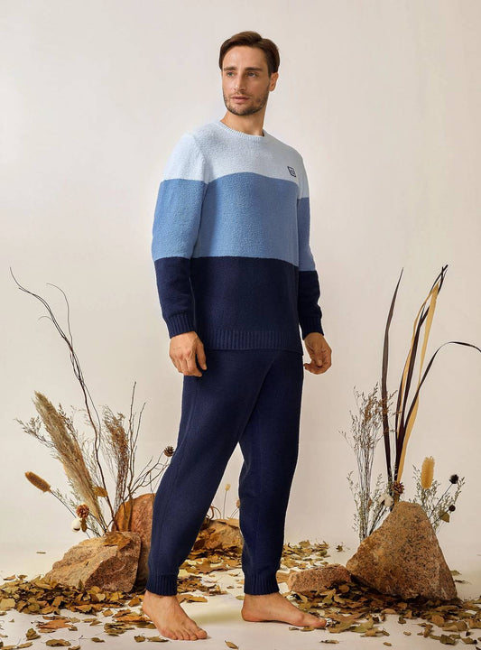 Plush Fleece Crew Neck Pajama Set