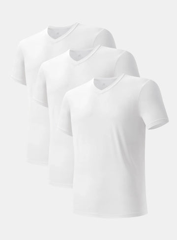 Quick Dry Silky-Soft V-Neck Undershirts (3-Pack)