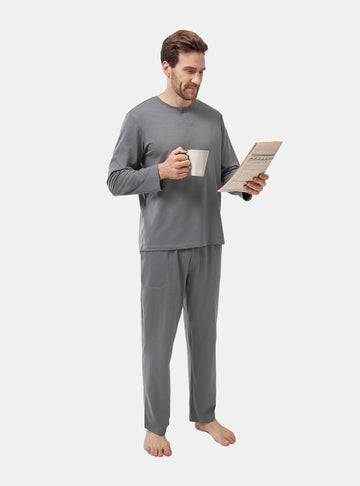 Cotton Airy Henley Pajama Set