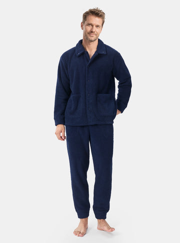 Plush Fleece Snap-Front Pajama Set