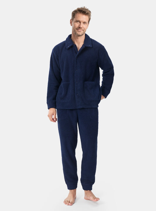 Plush Fleece Snap-Front Pajama Set