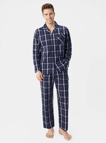 Woven Plaid Classic Pajama Set