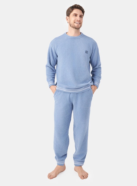 Plush Fleece Crew Neck Pajama Set