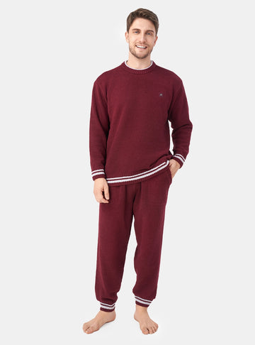 Plush Fleece Crew Neck Pajama Set