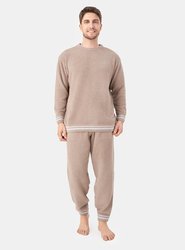 Plush Fleece Crew Neck Pajama Set