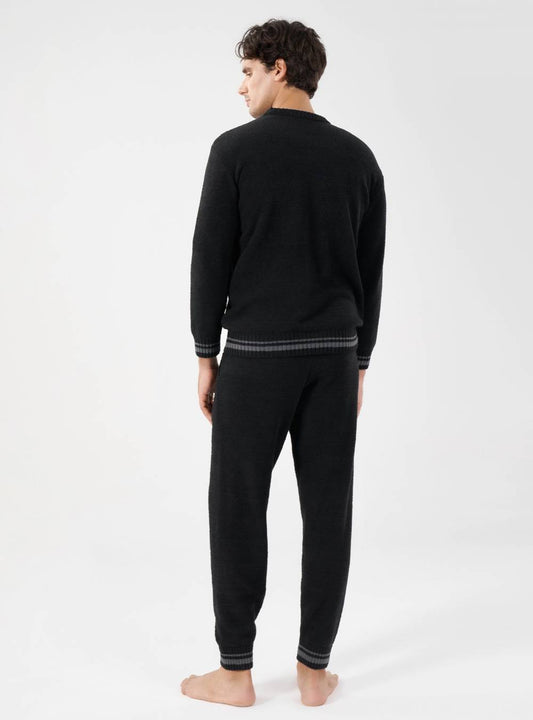 Plush Fleece Crew Neck Pajama Set