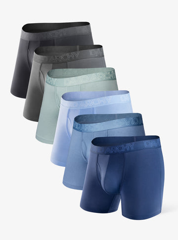 Bamboo Moisture Wicking Boxer Briefs 5.5" (6-Pack)