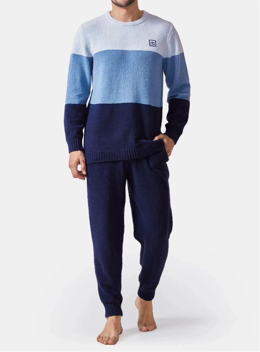 Plush Fleece Crew Neck Pajama Set