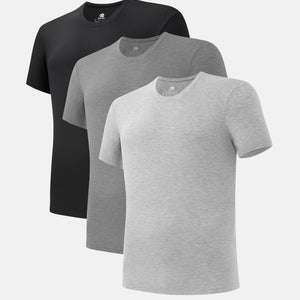 3 Packs Bamboo Rayon Crewneck Undershirts