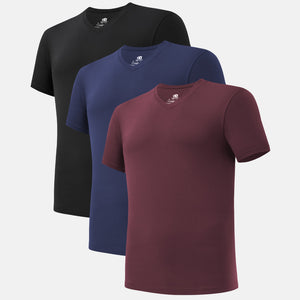 3 Packs Bamboo Rayon Moisture-Wicking V-Neck Undershirts