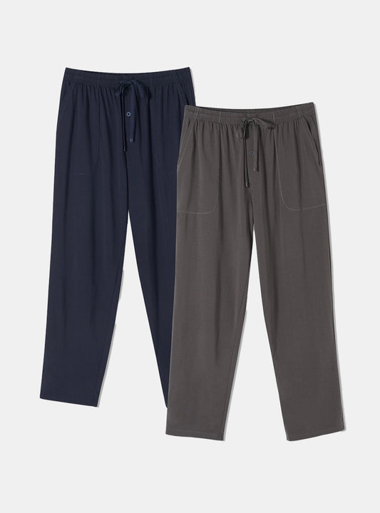 Cotton-Rayon Smooth Sleep Pants (2-Pack)
