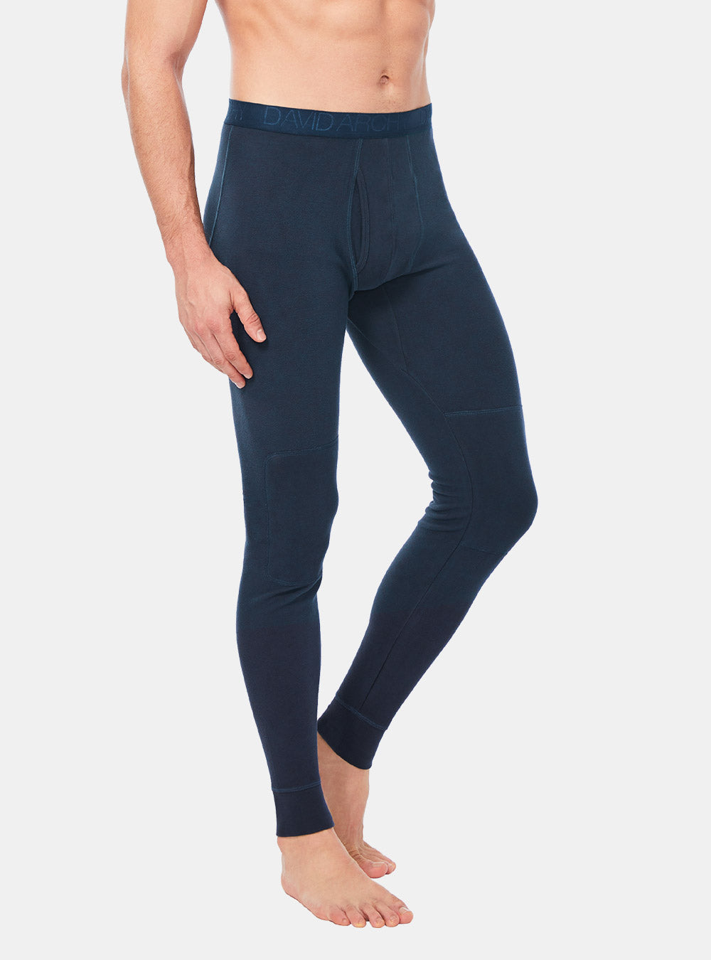 2 Packs Thermal Pants with Fly Base Layer David Archy Fleece Lined Long  Johns Thermal Leggings