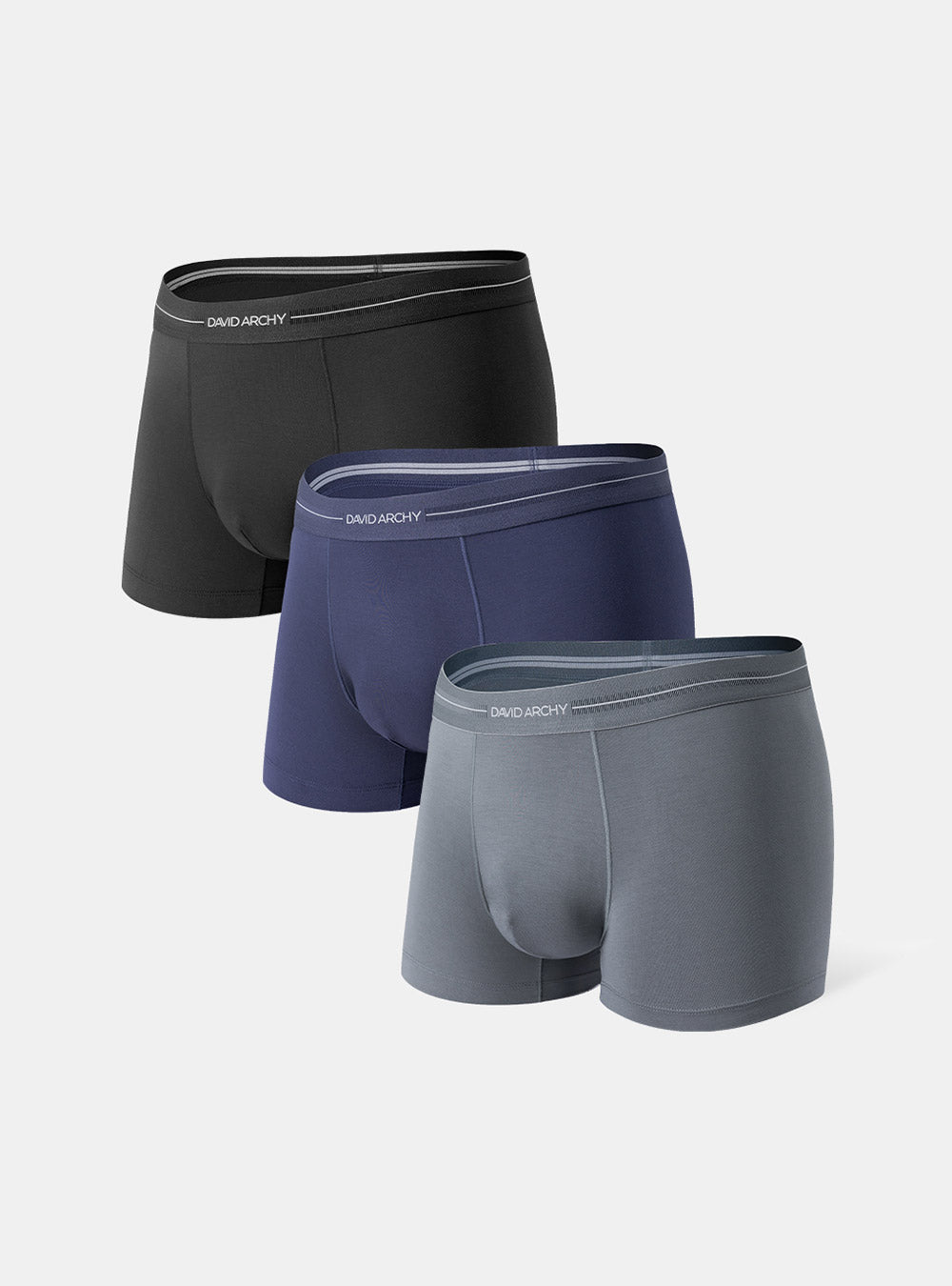 David Archy 3 Packs MicroModal Trunks with Pouch Support