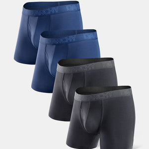 David Archy 4 Packs Bamboo Trunks With Dual Pouch Ultra Soft Smooth  Breathable Underwear – David Archy UK