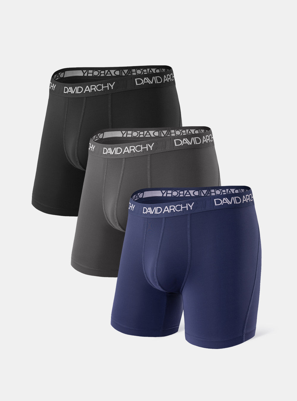  DAVID ARCHY Mens Underwear Micro Modal Dual Pouch Trunks  Support Ball Pouch Bulge Enhancing Boxer Briefs For Men 3 Pack