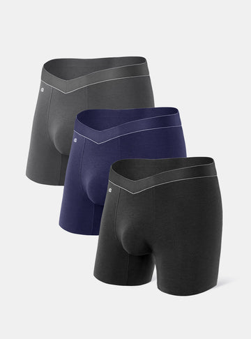 Cotton-Modal V-Shaped Boxer Briefs 6.5" (3-Pack)