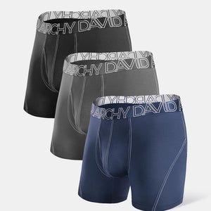 DEVOPS 3 Pack Men's Perfomance Cool Dry Mesh Underwear Boxer Trunk 6-inch  Brief (Medium, Black/Black/Black) 