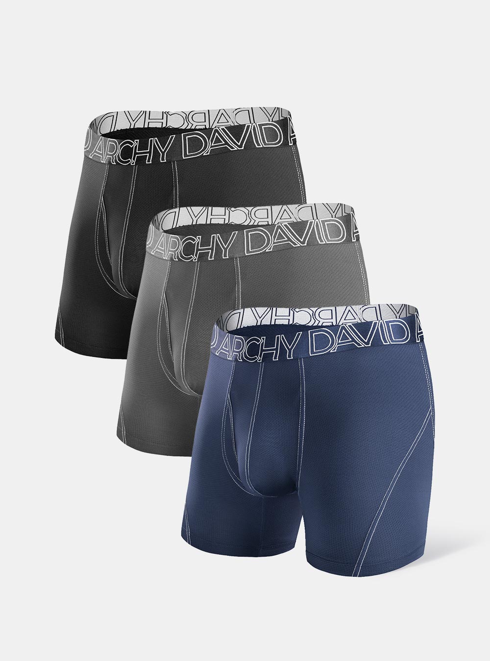  DAVID ARCHY Mens Underwear Solid Quick Dry Boxer Briefs  Active Performance Sports Odor Control Athletic Pouch Underwear