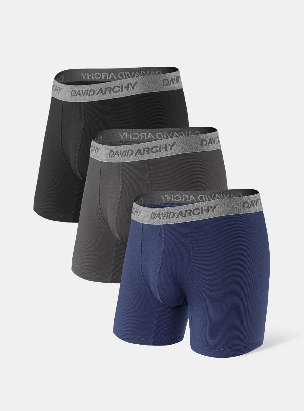 David Archy 4 Packs Briefs Separate Pouch Modal Breathable Long Boxer Briefs  S M L XL