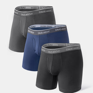 3 Packs Breathable Air Boxer Briefs Bamboo Rayon David Archy Elite Men's  Breathable Underwear