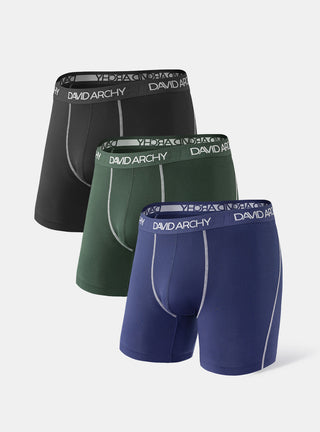 3 Packs Long Boxers Brief Quick Dry Sports David Archy Comfortable ...