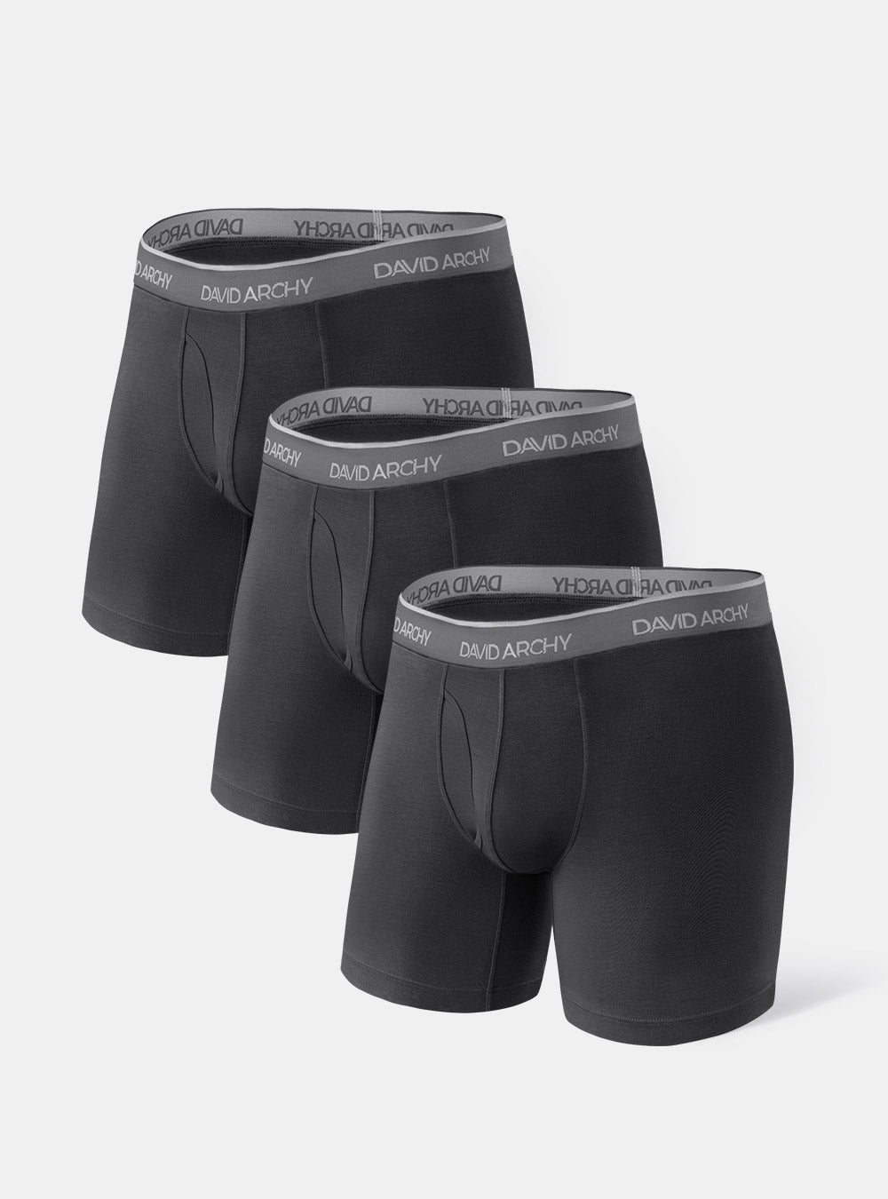 David Archy 3 Packs Leg Boxer Briefs Bamboo Rayon Ultra Soft Comfy Cool ...