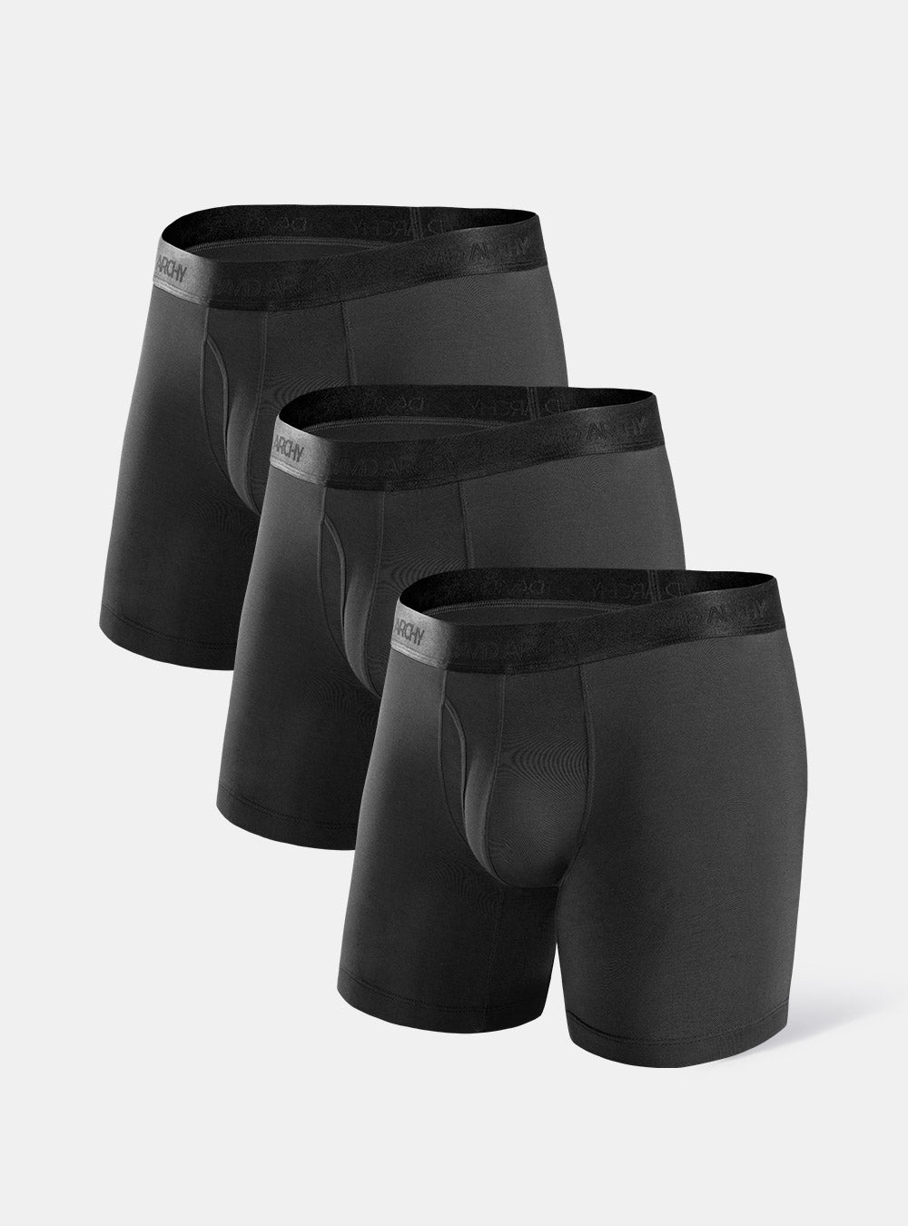 David Archy 3 Packs Boxer Briefs With Fly No-Ride Up Comfy Silky