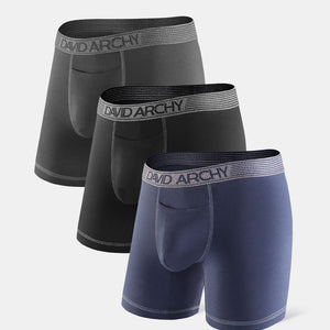 DAVID ARCHY Men's Underwear Micro Modal Dual Pouch Trunks Support Ball  Pouch Bulge Enhancing Boxer Briefs for Men 4 Pack (L, Black/Dark Gray)  price in UAE,  UAE