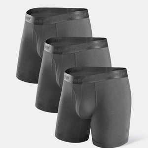 David Archy 3 Packs Boxer Briefs With Fly No-Ride Up Comfy Silky 3D Men's  Underwear