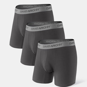 David Archy Men's Soft Micro Modal Separate Pouch Underwear Long