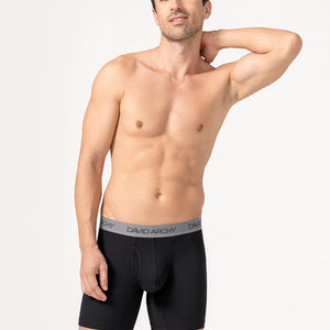DAVID ARCHY Men's 3 Pack Underwear Micro Modal Separate Pouches Boxer Briefs  wit