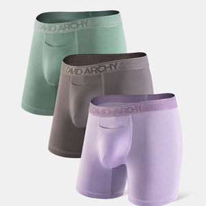 3 Packs Boxer Briefs with Fly Cotton Modal David Archy Mens Ultra Soft Boxer  Shorts
