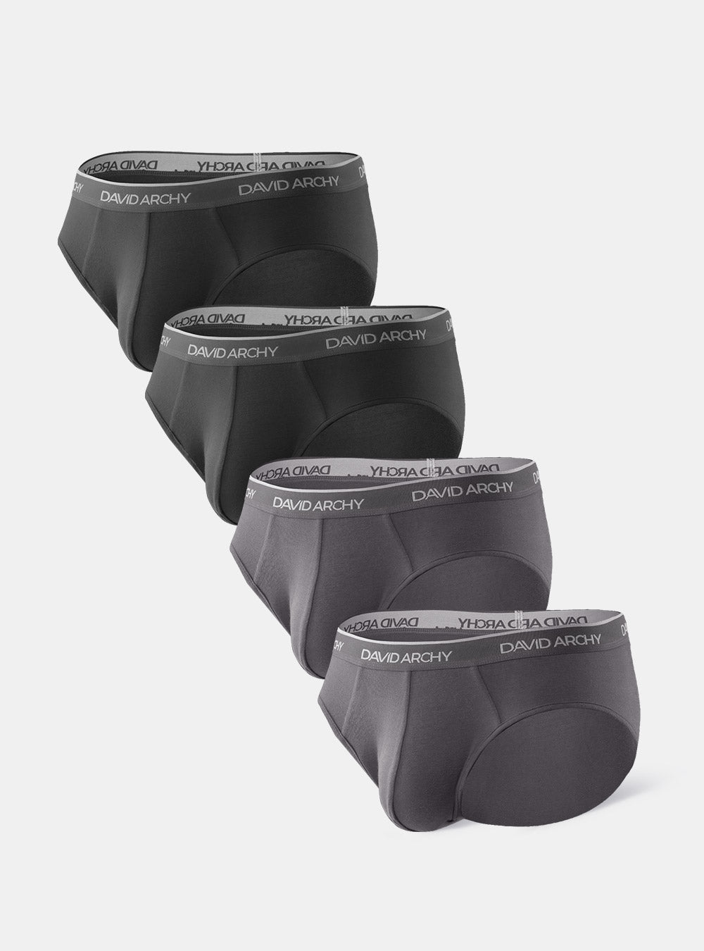 4 Packs Briefs with Pouch Lightweight Bamboo Rayon David Archy Ultra Soft  Comfort Lightweight