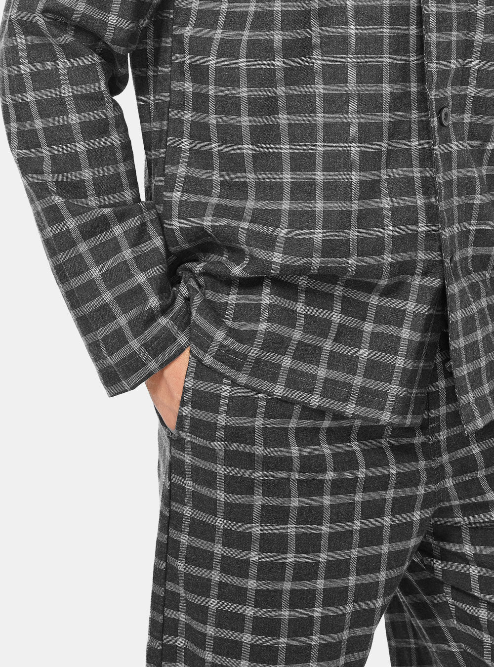 David Archy Sleepwear Set Flannel Button-Down V-Neck Lounge Wear ...