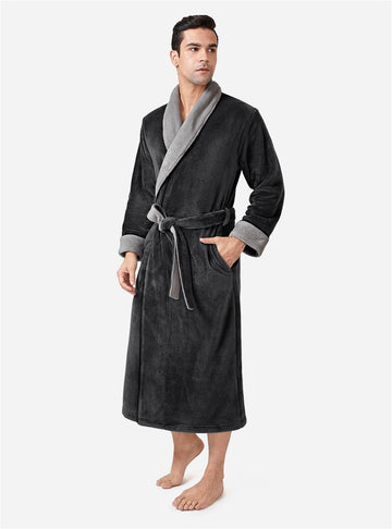 Shawl-Collar Plush Robe