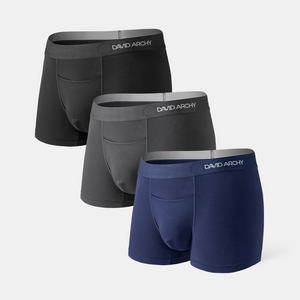 DAVID ARCHY Men's Underwear Micro Modal Dual Pouch Trunks Support