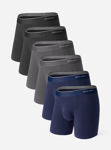 Cotton Breathable Boxer Briefs 6.5" (6-Pack)